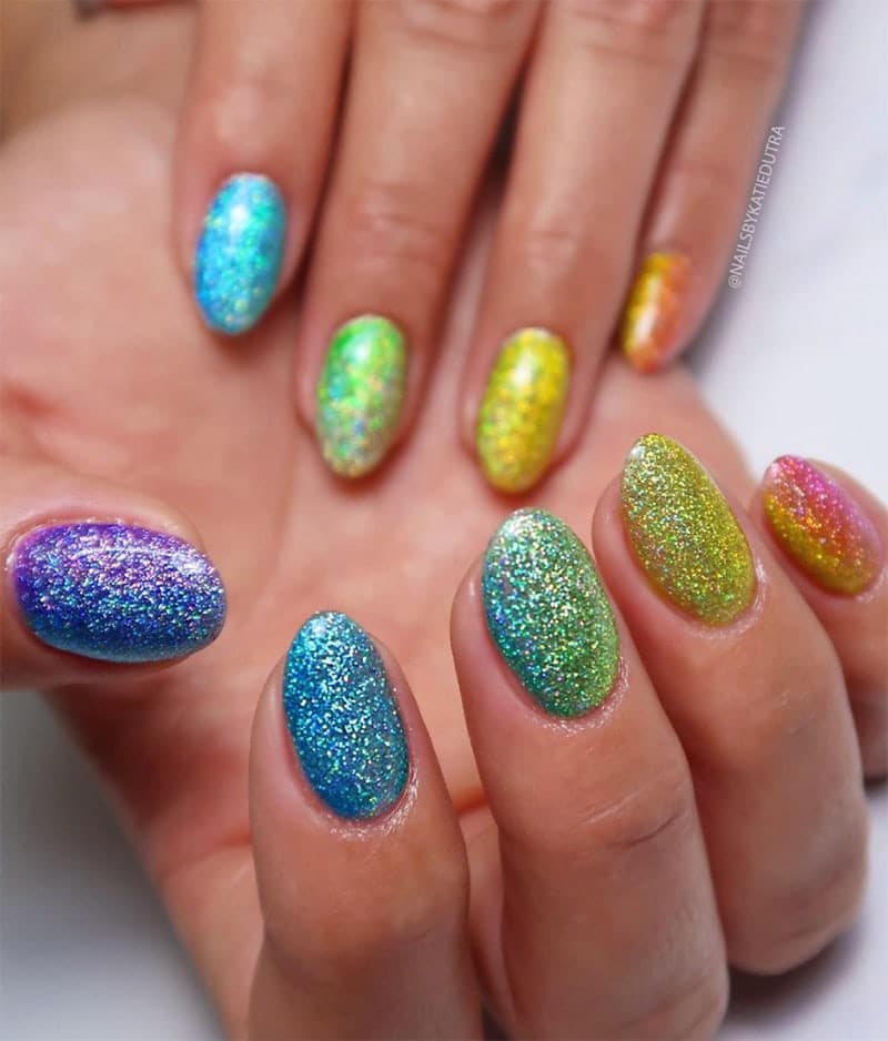 Nail Design: Rainbow Sparkles