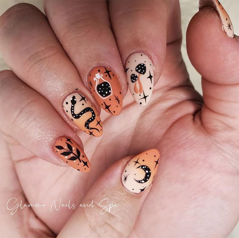 Orange with Witchy Decals