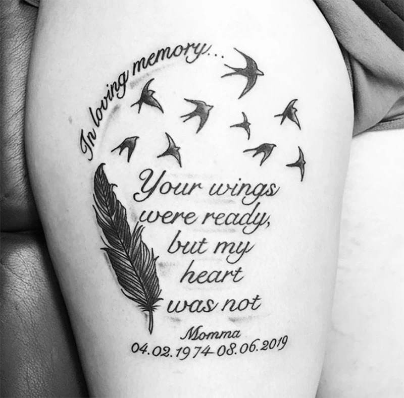 Your wings were ready but my heart was not  Red bird tattoos Remembrance  tattoos Tattoos with meaning