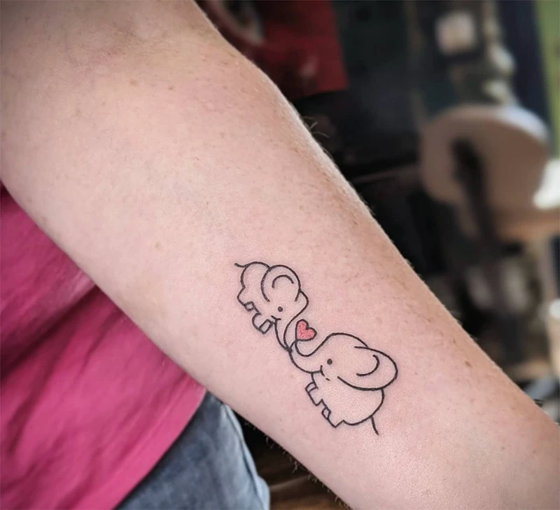 Tattoo uploaded by Jordan Artist  Mother Daughter Elephant Tattoo   Tattoodo
